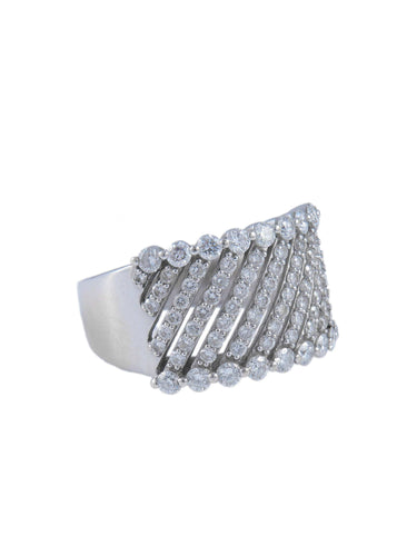 Bague Bague Or Blanc, Pavage en diamants 58 Facettes