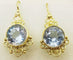 Boucles d'oreilles Boucles d'Oreilles Or, Topaze Bleue 58 Facettes