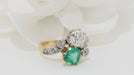 Ring 50 Toi et Moi emerald & diamond ring 58 Facettes 32011
