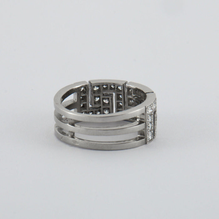 Bague 55 Bague anneau motif grec Diamants 58 Facettes