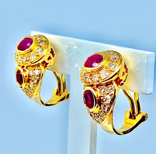 Boucles d'oreilles Boucles d’oreilles Rubis Diamants 58 Facettes AB236