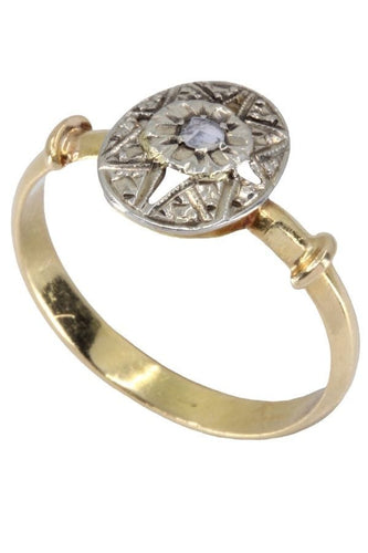 Bague 50 BAGUE 2 ORS, DIAMANT ART-NOUVEAU 58 Facettes 063761