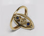 Ring 55 Belle Epoque marquise ring, diamond, sapphires and fine pearl 58 Facettes