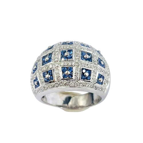 Bague 54 Bague en Or gris Saphirs & Diamants 58 Facettes 20400000589