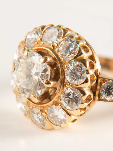 Bague 52 Bague en or jaune et diamants 58 Facettes