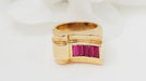 Ring 51 Tank Gold Ruby Ring 58 Facettes 31703