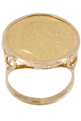 Bague BAGUE PIÈCE 20 FRANCS NAPOLÉON III 58 Facettes 073631