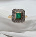 Ring Yellow Gold Emerald Diamond Ring 58 Facettes