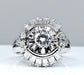 Ring 56 Magnificent ring in platinum, baguette and round diamonds 58 Facettes AB288