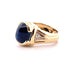 Men's signet ring in 18-carat yellow gold with sapphire and diamonds 58 Facettes