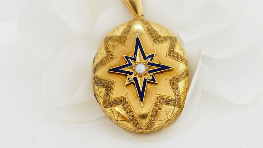 Pendentif Pendentif Porte Photo Or email et perle 58 Facettes 31456