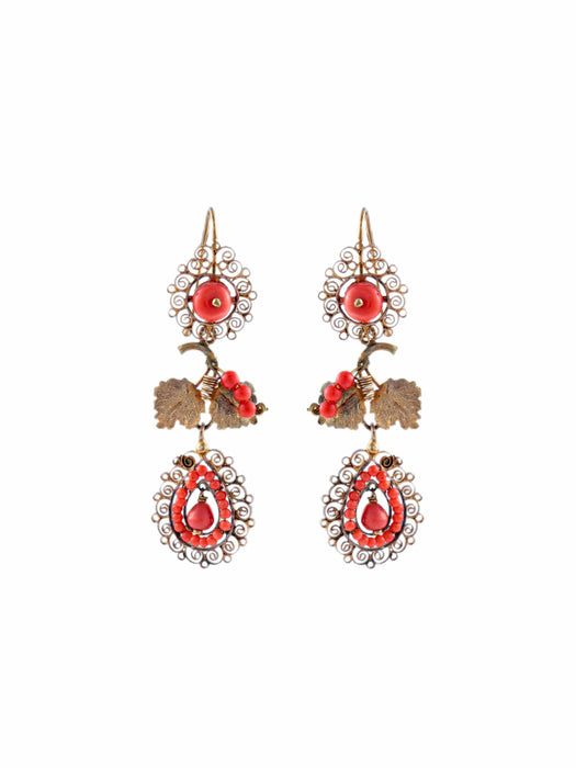 Boucles d'oreilles Boucles d'oreilles Vigne corail 58 Facettes