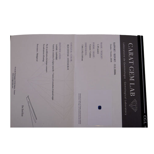 Bague 52.5 Bague Saphir coussin 1.49ct et Diamants 58 Facettes