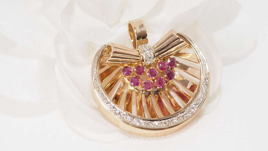 Pendentif Pendentif Or Rubis Diamants 58 Facettes 32418
