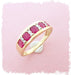Ruby & Diamond Half Alliance Ring Ring 58 Facettes AA 1579