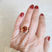 Bague 54 Bague retro Or et Saphir orange 58 Facettes