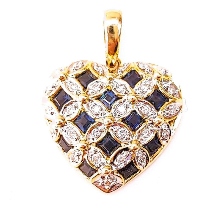 Pendentif Pendentif or jaune diamants et saphirs 58 Facettes RA-475/4