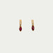 Yellow gold ruby ​​and diamond half-creole earrings 58 Facettes