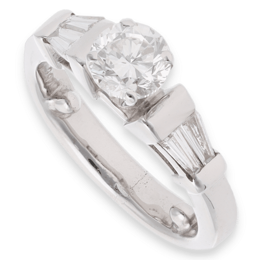 Bague Solitaire  or gris Diamants 1,40 Cts 58 Facettes