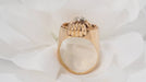 Ring Tank ring in pink gold and old cut diamond 0,12ct 58 Facettes 27639
