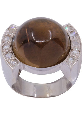 Bague 52 Bague ancienne quartz et diamants 58 Facettes 078901