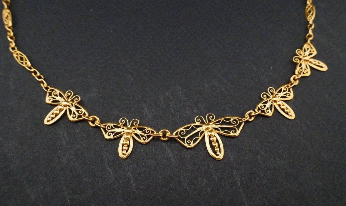 Collier Collerette Motifs Papillons, Or Jaune 58 Facettes