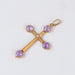Ancient cross pendant decorated with amethysts and pearl 58 Facettes