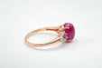 Ring 59 Ring Rose gold Ruby Diamonds Garnets 58 Facettes