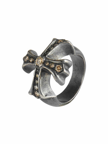 Bague 53 Bague Croix Médiévale diamants bruns 58 Facettes