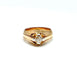 Ring 63 Old signet ring in pink gold, platinum, diamond 58 Facettes