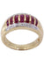 Ring Calibrated rubies and diamonds ring 58 Facettes 074811