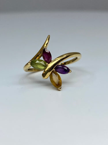 Bague 51 Bague papillon en or jaune & pierres fines 58 Facettes