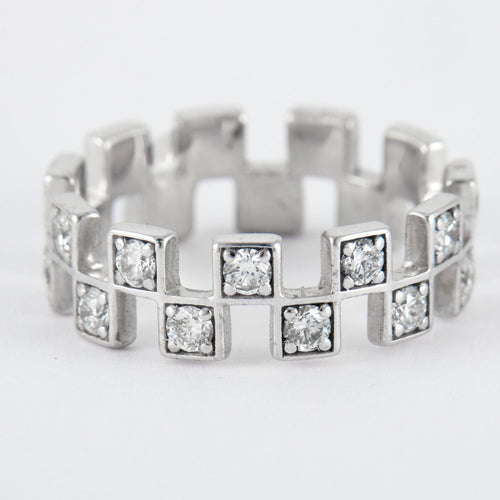 Bague 54 Bague double rang Diamants 58 Facettes