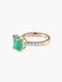 Ring 52 Emerald and diamond ring in pink gold 58 Facettes LP72-10-422
