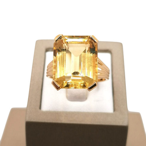 Bague Bague or jaune et citrine 58 Facettes
