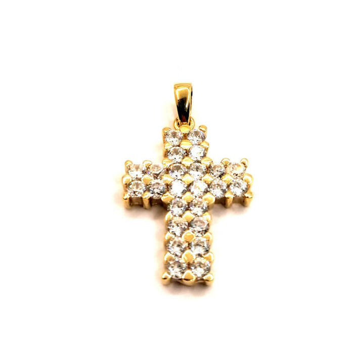 Pendentif CROIX DIAMANTS OR JAUNE 58 Facettes 3797