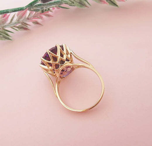 Bague Bague Grenat rhodolite violet 58 Facettes AA1609