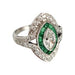 Ring 55 Art Deco marquise ring with emeralds and diamonds 58 Facettes TBU