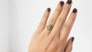 Ring 54 Old ring from the beginning of the XNUMXth century in yellow gold, emeralds and diamonds 58 Facettes 31726
