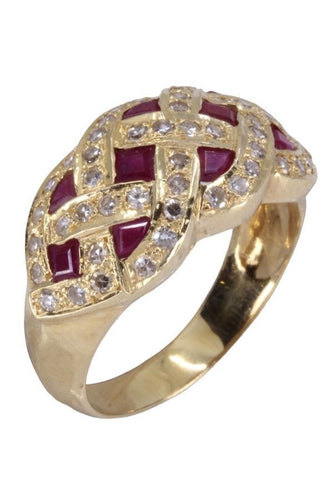 Bague 54 Bague moderne rubis et diamants 58 Facettes 081331