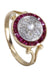 Ring 50 White gold ring, Art-Deco, rubies and diamonds 58 Facettes 061691