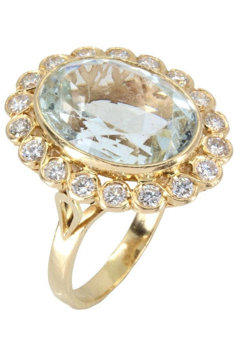 Bague BAGUE MARGUERITE AIGUE MARINE ET DIAMANTS 58 Facettes 048061