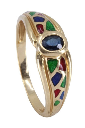 Bague 53 BAGUE MODERNE SAPHIR ÉMAIL 58 Facettes 076041