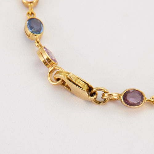 Bracelet Bracelet Saphirs roses et bleus 58 Facettes 1096