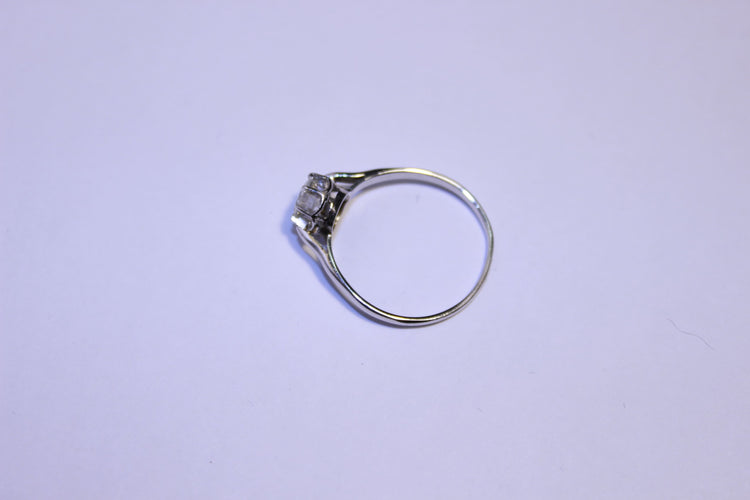 Bague 58 Bague solitaire or blanc Diamant 58 Facettes