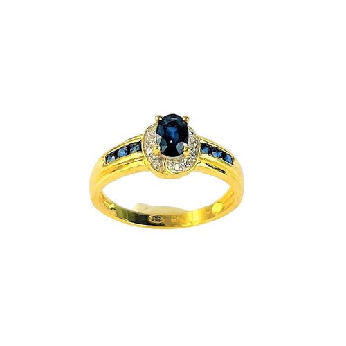 Bague 56 Bague en Or Jaune, Saphir & Diamants 58 Facettes 20400000622/Lil