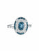 Ring 52 Napoleon III style ring sapphire white gold 58 Facettes