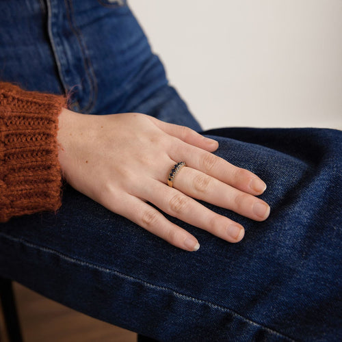 Bague 53 Bague Jarretière Saphirs 58 Facettes JE504