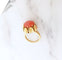 Bague Bague fleur Corail cabochon signée CHERNY 58 Facettes AA 1570