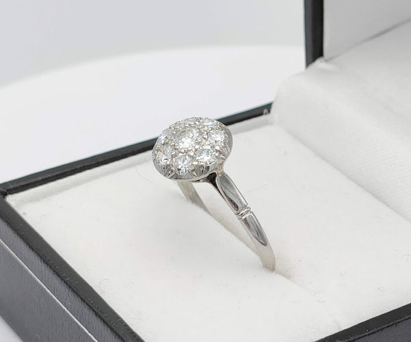 Bague 54 Bague Art Déco Platine Diamants 58 Facettes